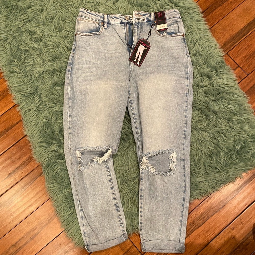 Size 13 blue ripped/distressed mom jeans